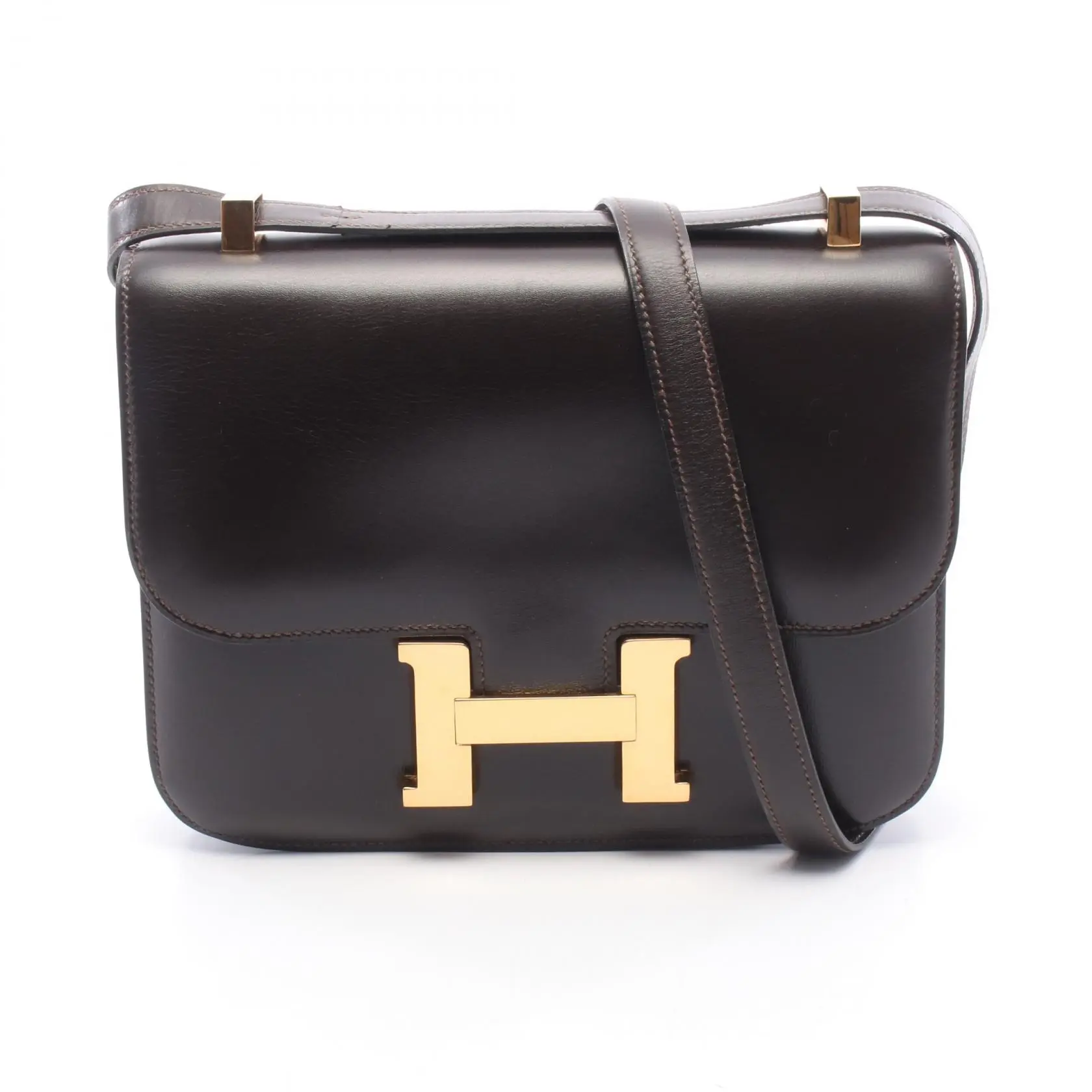Pre-owned HERMÈS Calfskin Shoulder Bags Hermes Constance23 Box Calf Shoulder Bag