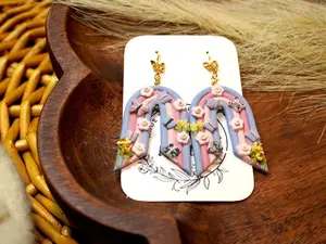 Daisy Rainbow Clay Earrings