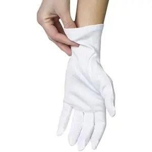 Cotton Gloves - 3 Pairs White, Moisturizing Night Gloves for Dry Hands, Size L