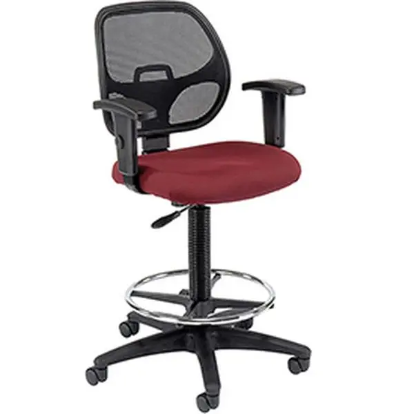 Global Industries 695262RD Drafting Stool - Fabric, Red & Black