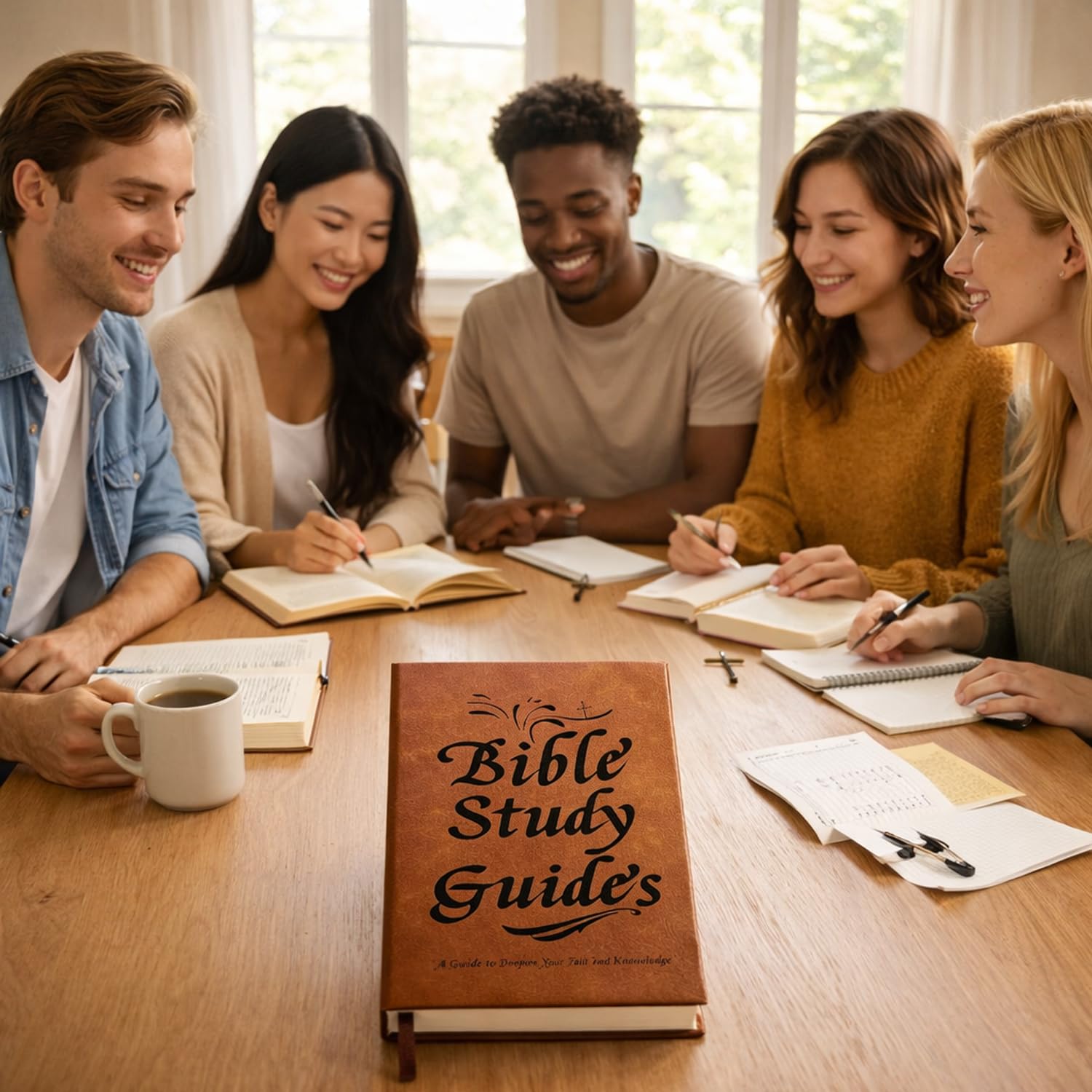 Bible Study Journal with Space to Write, Lined Scripture Notebook for Sermon Notes and Personal Reflection, Thick Opaque Paper, Perfect for Daily Devotion and Verse Mapping, Christian Gift for Women Men