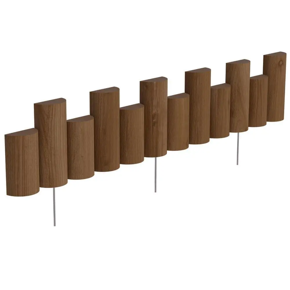 Wooden Half-Log Landscape Edging 3 ft., Wooden Edging Pieces for Landscaping