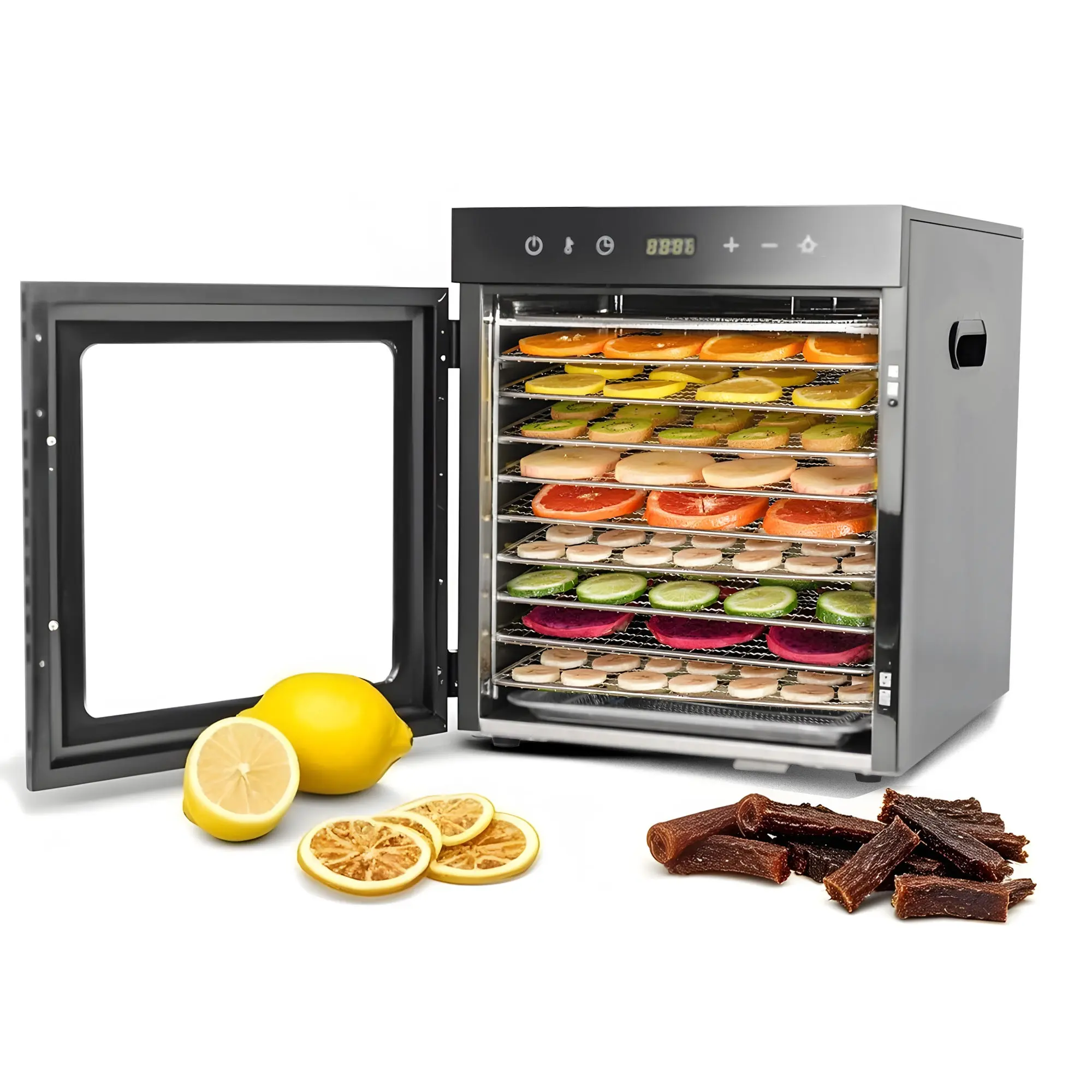 Hakka 10-Tray Food Dehydrator, 800W Electric Dryer with Digital Adjustable Timer & Temperature, for Jerky, Fruits, Vegetables, Meat & Herbs