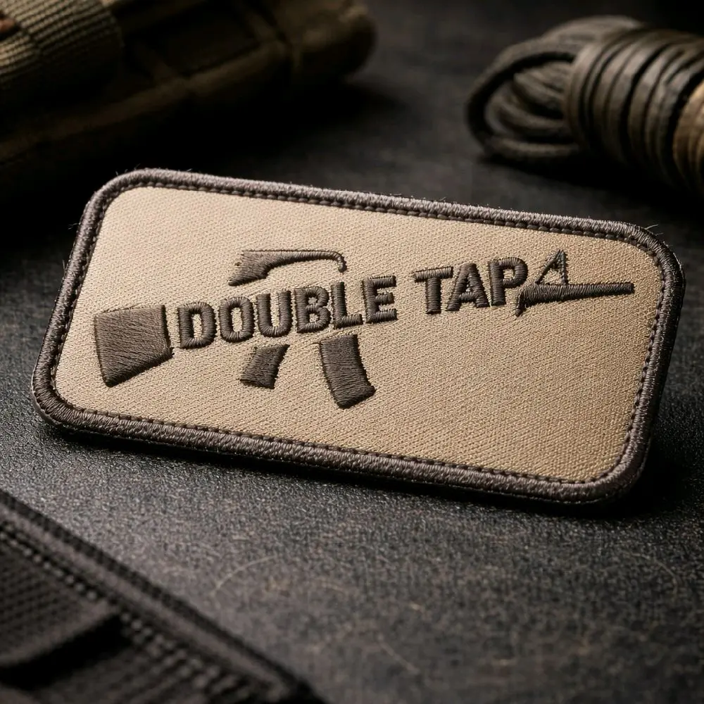 Double Tap - Tan 3.5"x 1.75"