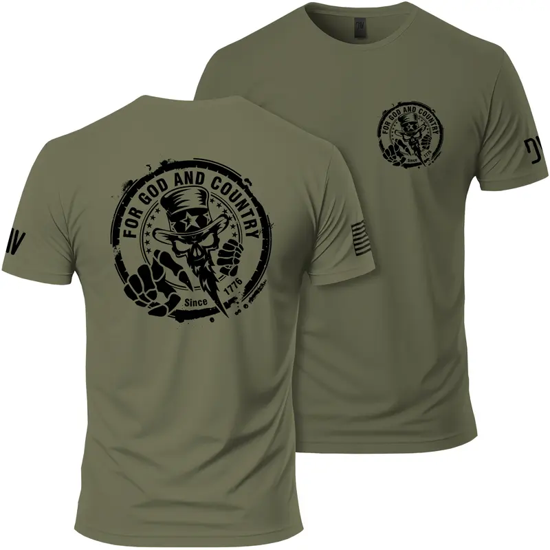 Dion Wear For God and Country T-Shirt, Short Sleeve, Graphic Modern Fit Tee