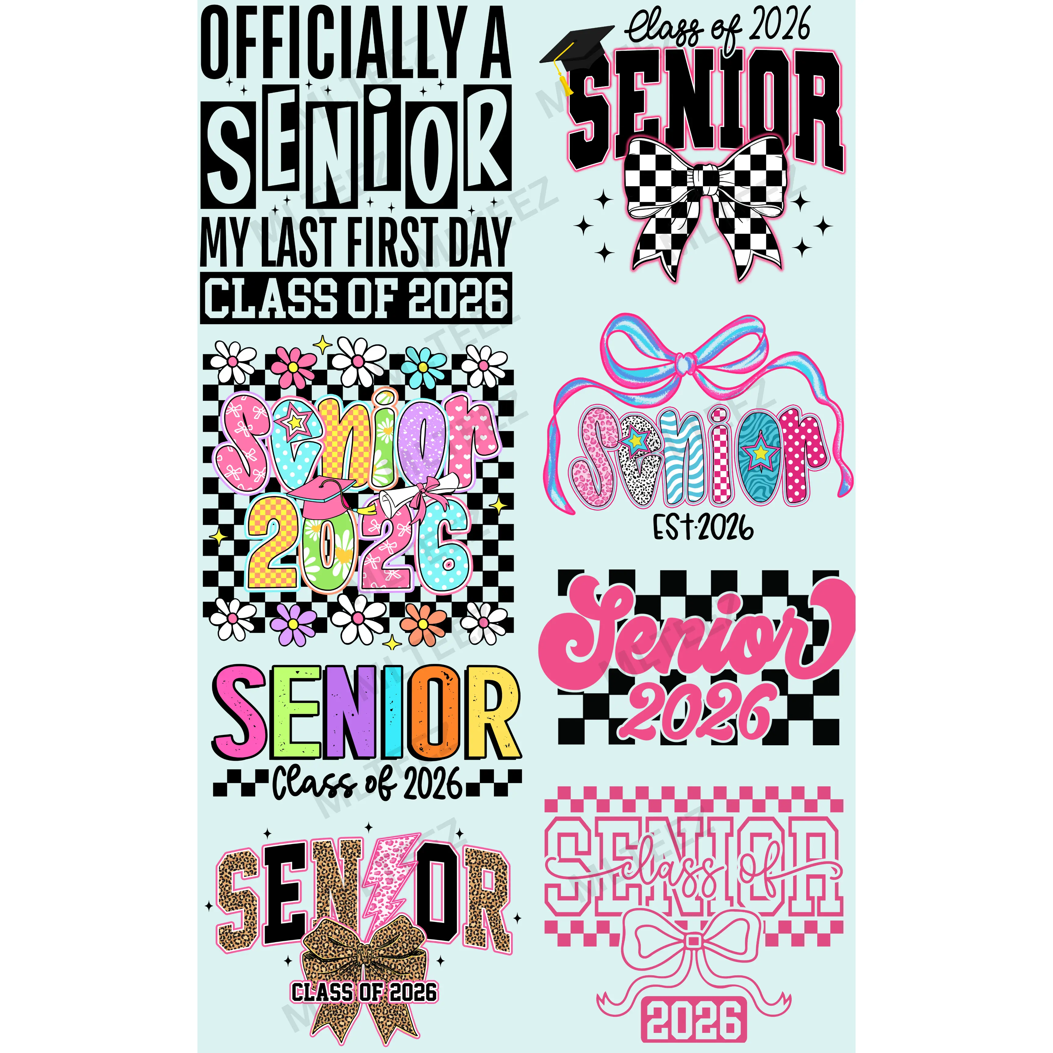 SENIOR 2026 (1) PREMADE GANGSHEET - 22X36 DTF TRANSFERS - DIRECT TO FILM SENIOR 2026 (1) PREMADE GANGSHEET - 22X36 DTF TRANSFERS - DIRECT TO FILM