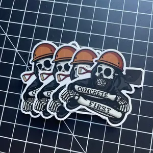 Concrete first sticker, Hard Hat Sticker, Bue Collar Sticker, Construction Sticker, Hard hat stickers, lunchbox sticker, Journeyman sticker Decor Decorative
