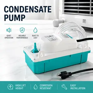 Condensate Pump, 1/24HP 110GPH 24ft Lift 100-240V Automatic Removal Pump With Tubing For Air Conditioner