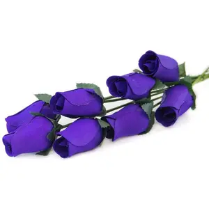 Dark Purple Closed Bud Roses 8-Pack
