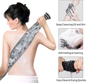 Exfoliating Body Scrubber & Back Scrubber for Shower, Japanese Washcloth Towel for Men & Women, Body Exfoliator Loofah Sponge for Deep Cleaning  net