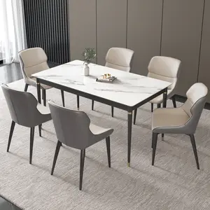 Guyii Ergonomic Dining Chairs 2-Pack Modern PU Leather Upholstered Metal Legs Indoor Kitchen Living Room Black Light Gray Set of 2