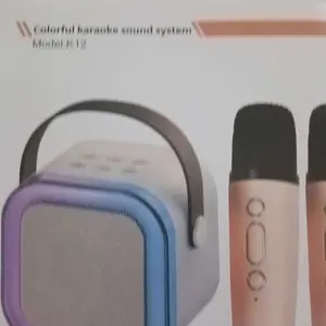 Mini karaoke machine with microphone sound system, portablekaraoke machine with 2 wirelessmicrophones, birthday gifts for girisand children aged 4-12, familygatherings