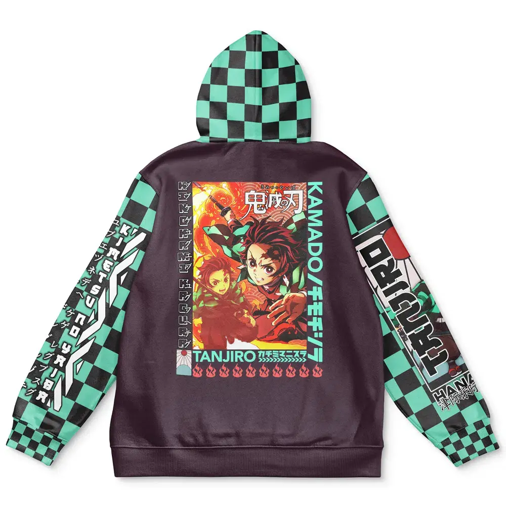 Kamado Tanjiro Demon Slayer Streetwear Hoodie - Ape Hoodies Japanese Anime Style Zip Up Hooded Sweatshirts Men Women Fashion Y2k Oversized Pullovers