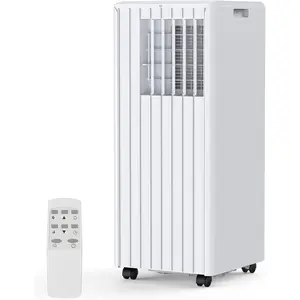 Gaomon 8000 BTU Quiet Portable AC, 3-in-1 Unit with Cooling, Dehumidifier & Fan Modes for 350 Sq.ft Rooms, Window Kit, Remote, 24H Timer, White