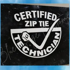 Certified Zip Tie Tech Vinyl Decal 5" - High-Quality Vinyl Material