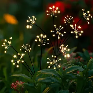Solar Lights Outdoor Firework Lights 2 Pack,Waterproof Solar Swaying Lights for Yard,Pathway,Flowerbed, Patio Decor,Gardening Gifts for Christmas Decorations