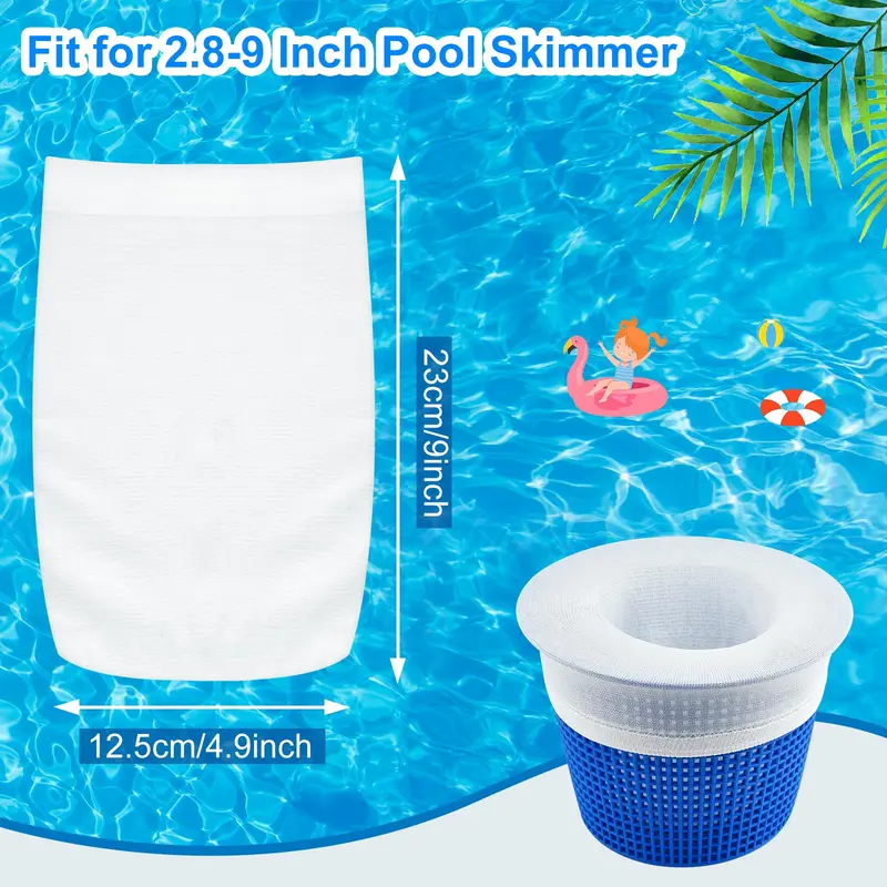 Nylon Pool Skimmer Socks - Elasticity Filter System Accessories for In-Ground & Above Ground Pools, Cleaning Impurities & Debris, Extending Filter Life, Home Care Maintenance Supplies