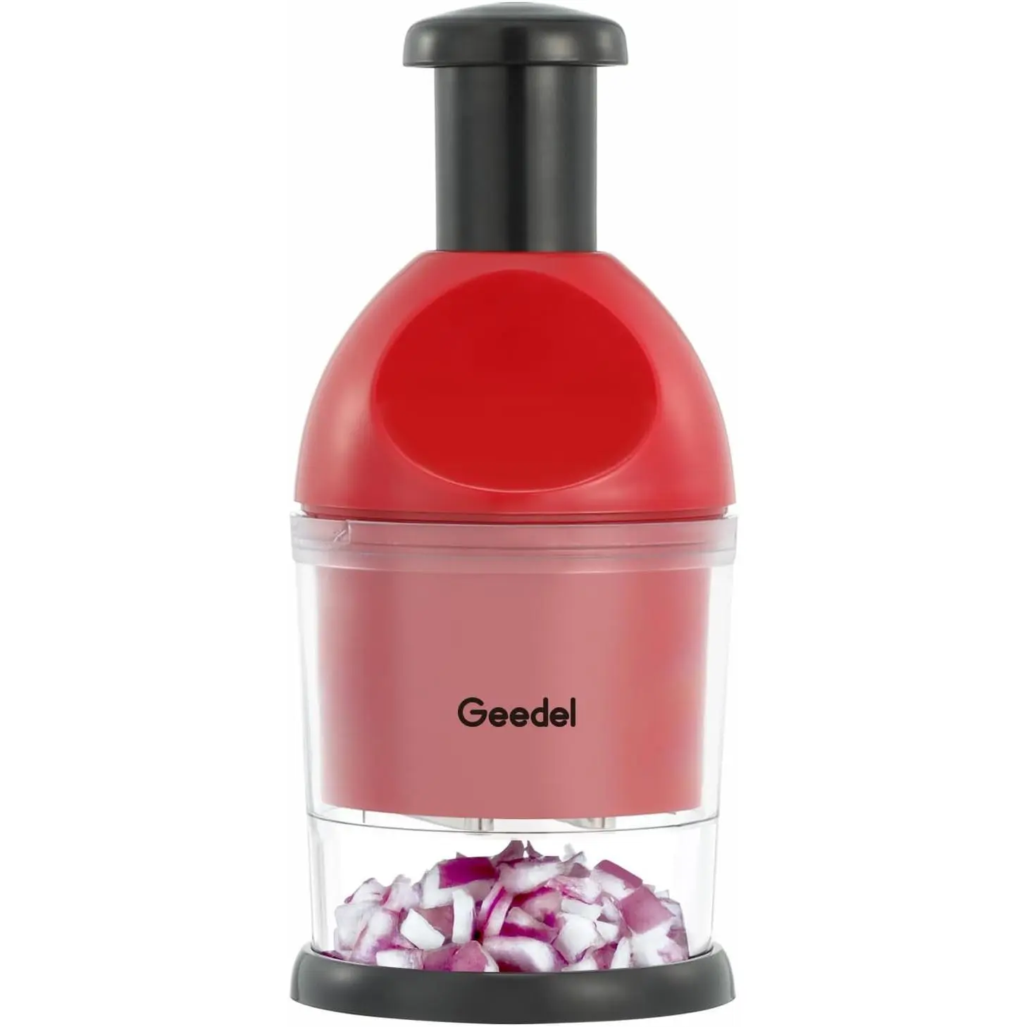 Geedel Manual Food Chopper - Easy-to-Clean, Dishwasher-Safe Slap Cutter for Veggies, Onions, Garlic, Nuts, Salads
