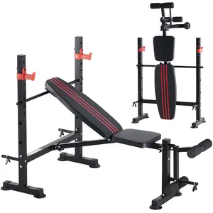 Adjustable Weight Bench, 650LBS Foldable Workout Set with Leg Extension Curl, Easy Assembly Bench Press Set for Indoor Exercise Home Gym