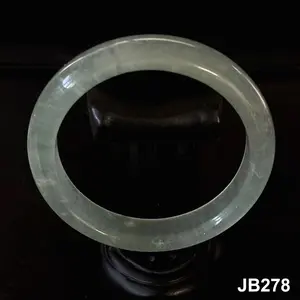 Natural Light Ice Green Translucent Jade Bangle Bracelet