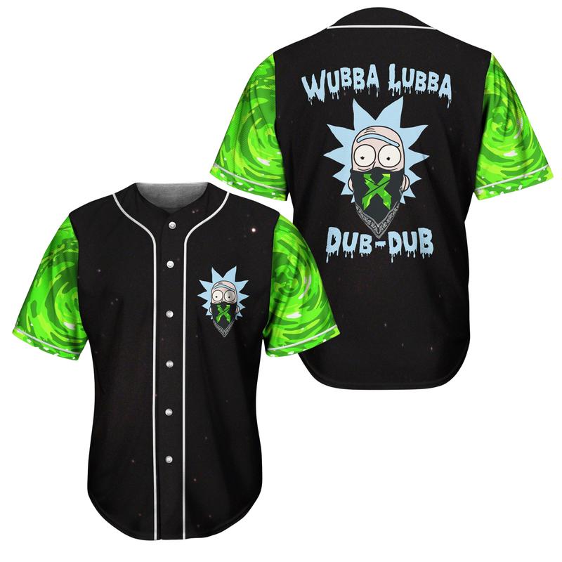 Excision DJ x Rick and Morty Baseball Jersey, Wubba Lubba Anime Electronics Concert Thin Button Down Shirt, EDM Festivals Music Tour Baseball, Gift For Fan