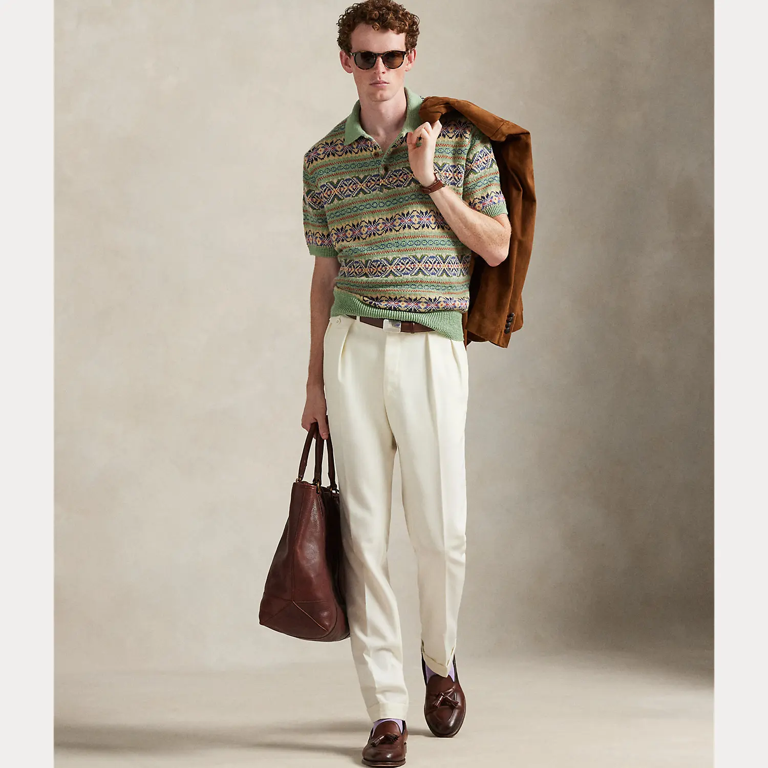 Polo Ralph Lauren - Linen-Cotton Polo-Collar Sweater