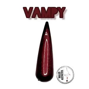 Vampy | HEMA Free Dark Red Shimmer Shift UV Gel, Red Gel Nail Color, Goth Nail Polish