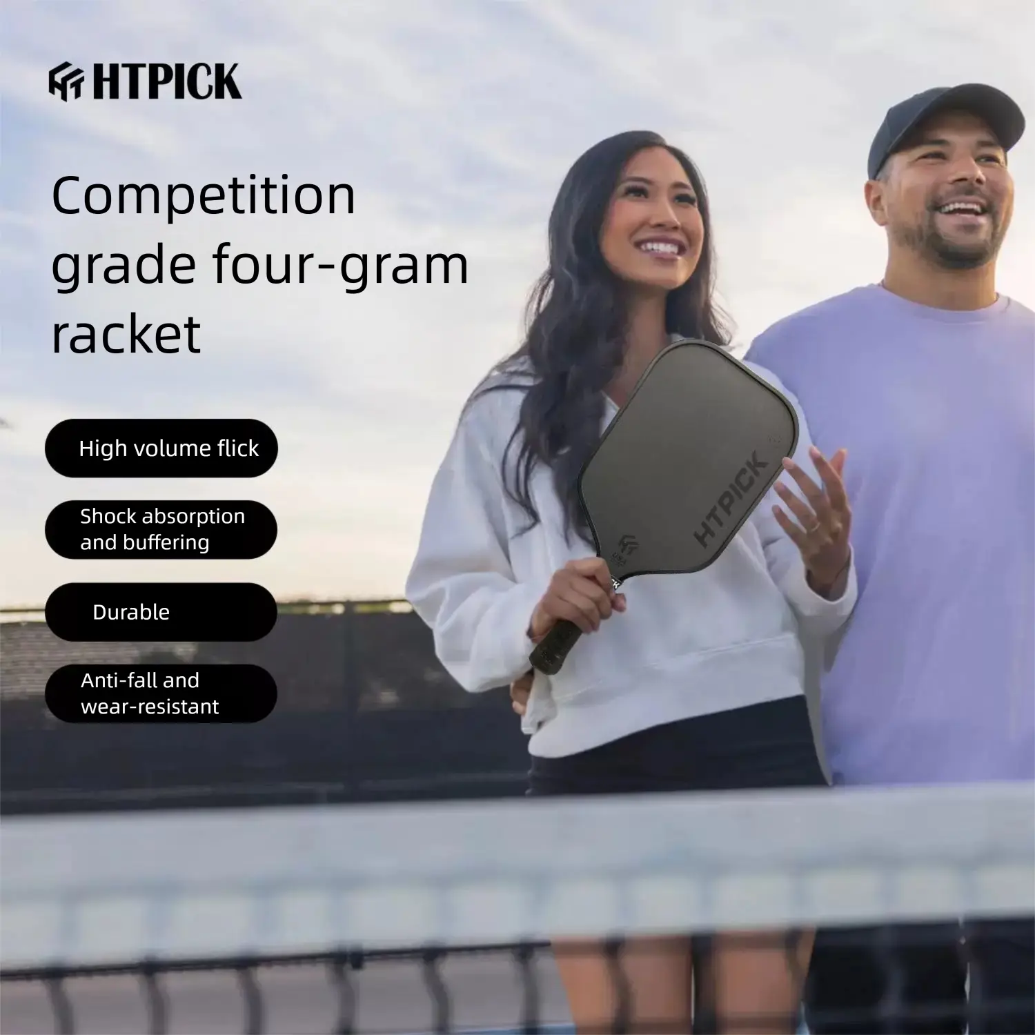 Beginner Pickleball Paddle Carbon Fiber T700 High Density Cold Pressed, Balanced Control Shock Absorption Sports Equipment
