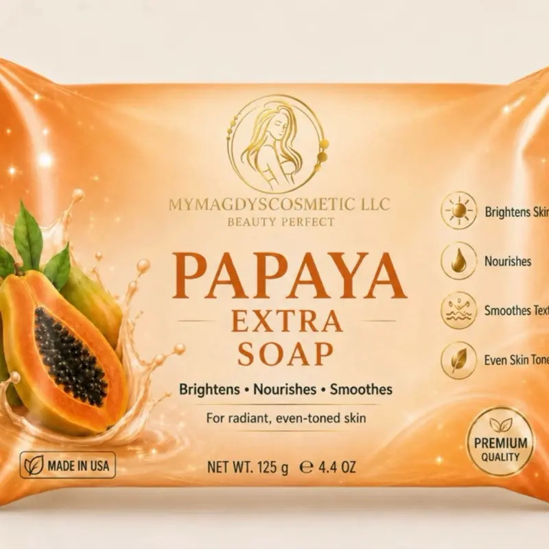 Papaya Soap, Natural Brightening Face & Body Cleansing Bar for All Skin Types