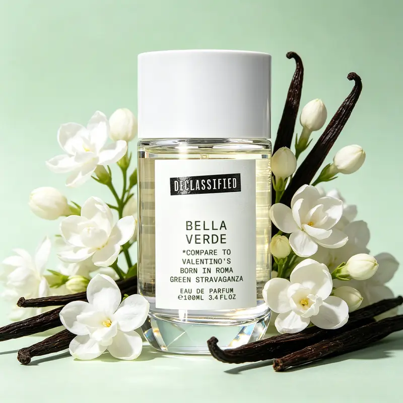 Declassified Bella verde | Limitless Application | Souchong tea lapsang, Jasmine & Vanilla | Moodboodsting & Bold Luxurious Fragrance | 100ml Women Eau de Parfum
