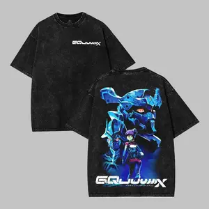 Limited Edition MS GUNDAM GQUUUUUUX Anime Double Printed Lightweight Acid Washed Tee, 90s Anime Shirt, Robot Anime Lovers, Cotton Fabric, Menswear Top Clothes Soft graphic tee