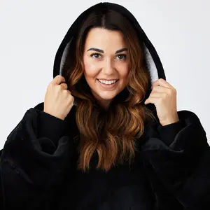 Black Allsleepers™ Original Cloud Blanket Hoodie
