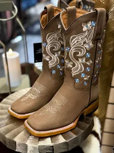 Sarahi| women’s Blue Square Toe Boots