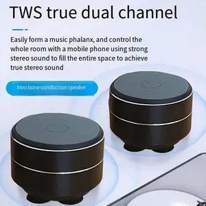 Wireless bone conduction speaker, bluetooth speaker tws speaker high-fidelity sound quality and bass enhancement, USB charge , with suction cup and carrying strap