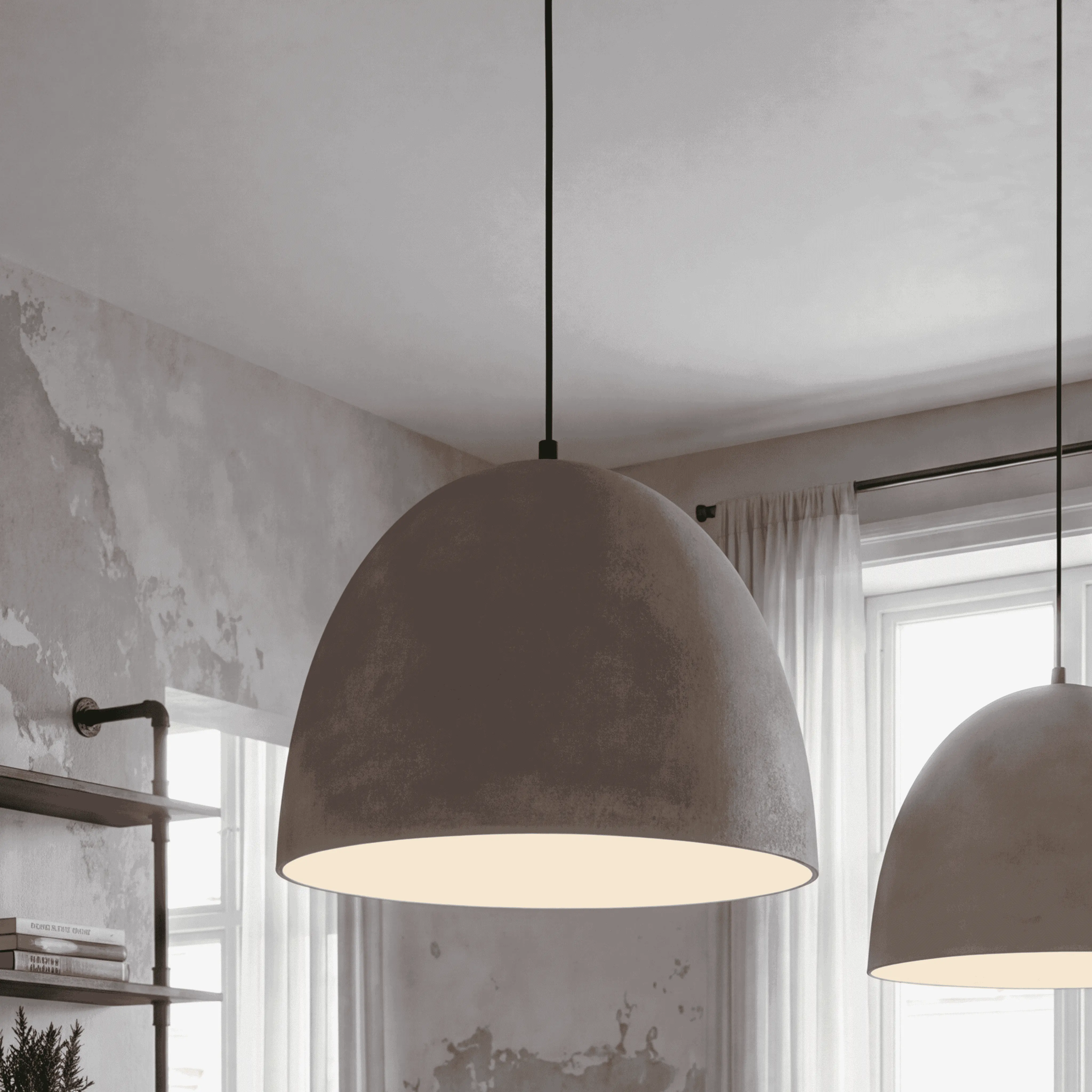 Trade Winds Carson Concrete Pendant Light in Matte Black