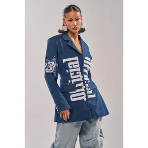 ONE OF ONE BACKLESS DENIM BLAZER