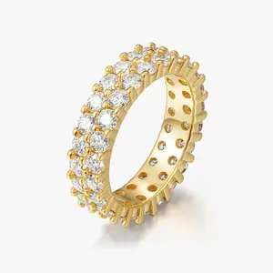 Loveden D Color Moissanite Eternity Ring Band For Women & Men s925 Sterling Silver Tennis Ring Exquisite Fine Jewelry Accessories Girls Birthday Party Gift
