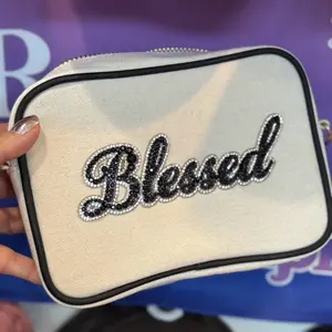 Blessed canvas crossbody bag