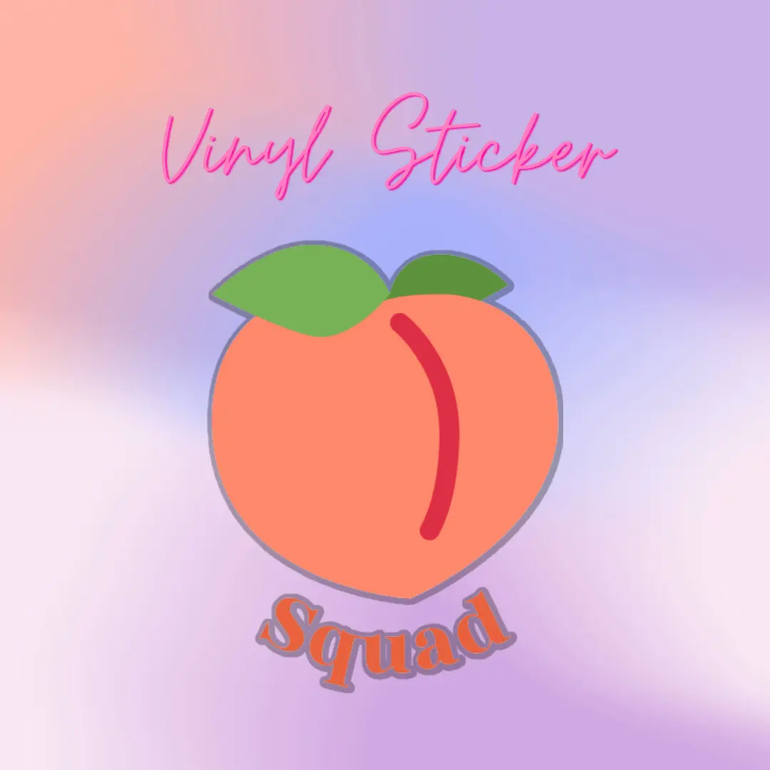 Peach Squad water bottle sticker, motivational sticker, fitness sticker, vinyl