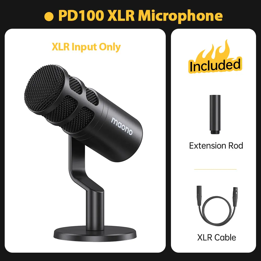 PD100X XLR Mic  【With Desktop Stand】