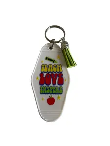 'Teach,Love,Inspire' Motel Keychain with Matching Tassel and Loop for Keys - Costume Jewelry & Accessories