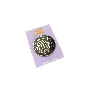 Scorpio Prisoner Enamel Pin | 2.5" Round Hard Enamel Zodiac Pin in Silver Nickel by WitchPlease Designs - Astrology Collectible Lapel Pin
