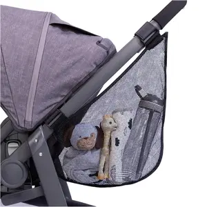 Mesh Baby Accessory Bag, Infant Stroller Travel Outdoor Bottle Snack Toy Storage Bag, No Installation Rear Hanging Net Pocket Backpack Mesh