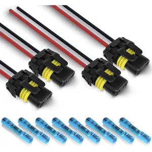 9005 9006 Pigtail Sockets Female Wiring Harness Headlight Plug for Headlights Fog Lights Pack of 4