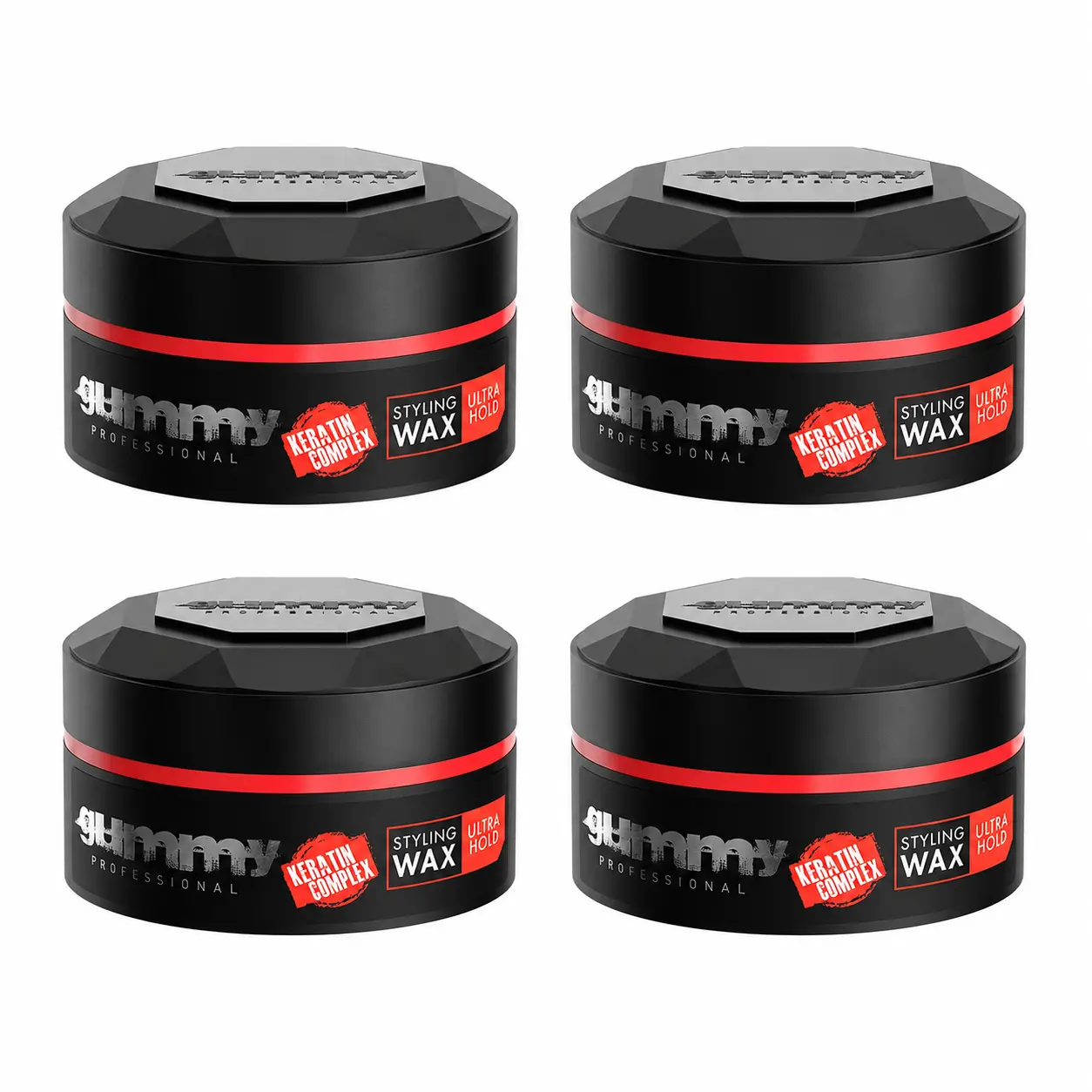 Gummy Professional Ultra Hold Hair Styling Wax for Women, Water-Based Strong Hold for Sleek Buns Ponytails Edges Flyaways and Defined Braids, Use on Dry or Slightly Damp Hair, Keratin Complex with Provitamin B5, 5.07 fl oz / 150 ml (Pack of 4)