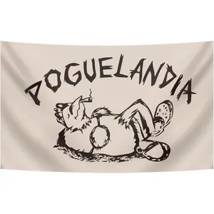 3x5 Ft Poguelandia Flag Tapestry Funny Flag Banner for College Dorm Room Wall Decor Flags