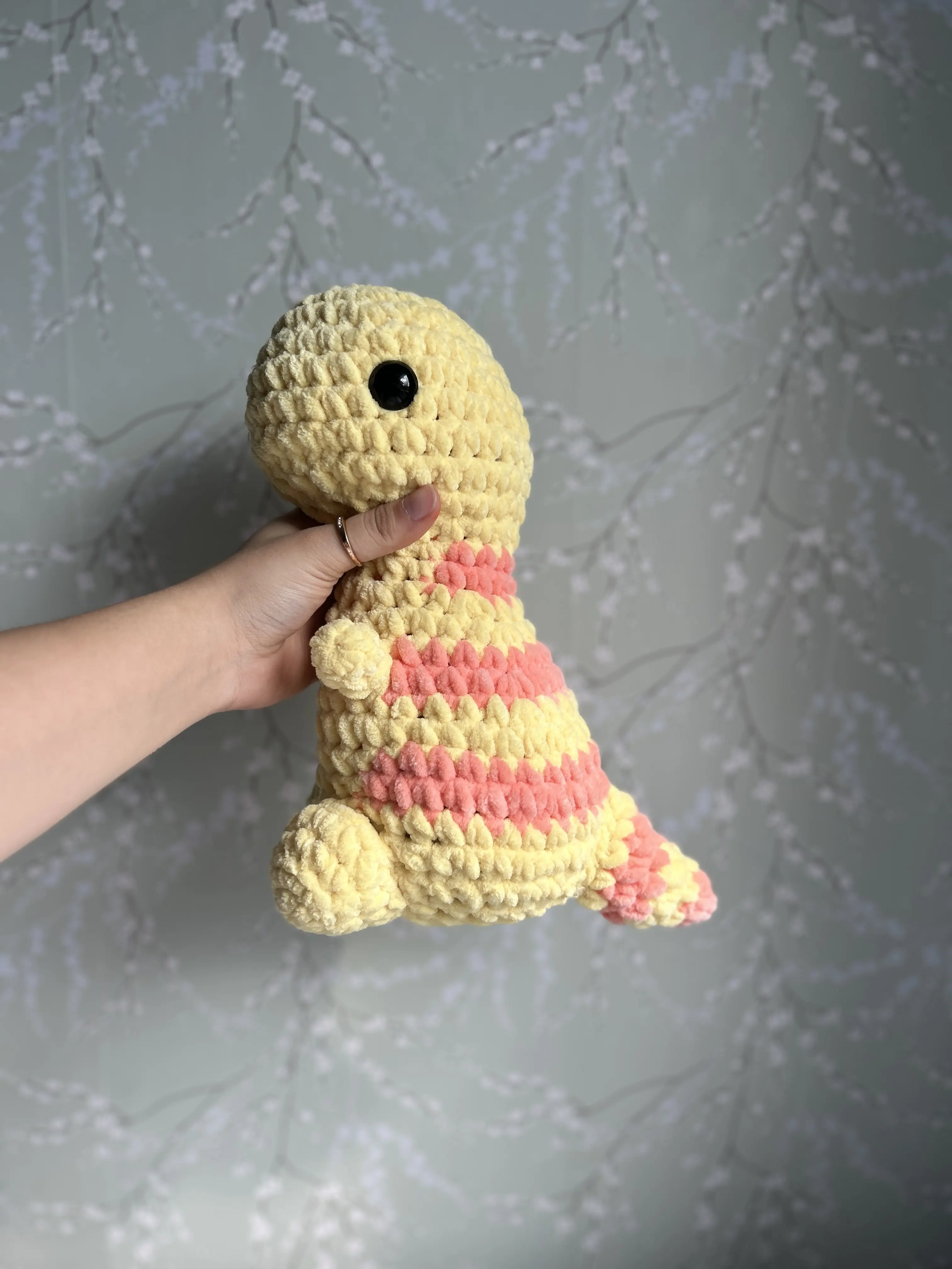 Striped Dino Crochet Plushie
