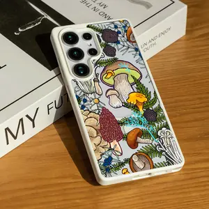 Mushrooms with Blueberries and Ferns for SAMSUNG S22/S23/24/25/ULTRA/PLUS  Matte Magnetic Phone Case Lightweight feel Comfortable grip Acrylic Fingerprint