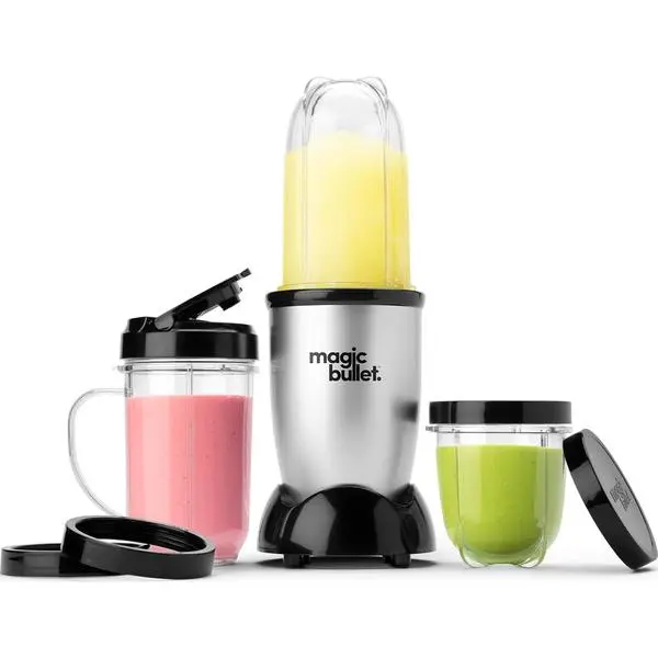 Magic Bullet Blender, Small, Silver, 11 Piece Set