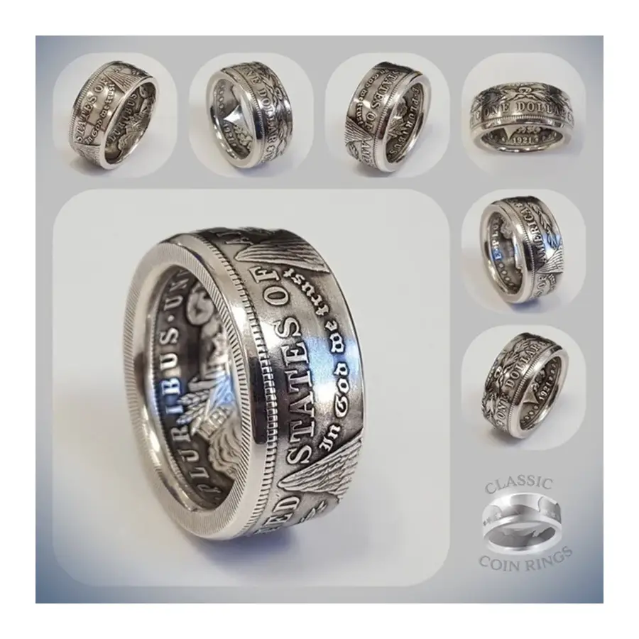 New S925 Sterling Silver Ring Thai Silver Vintage National Emblem Motto Ring For Men Jewelry